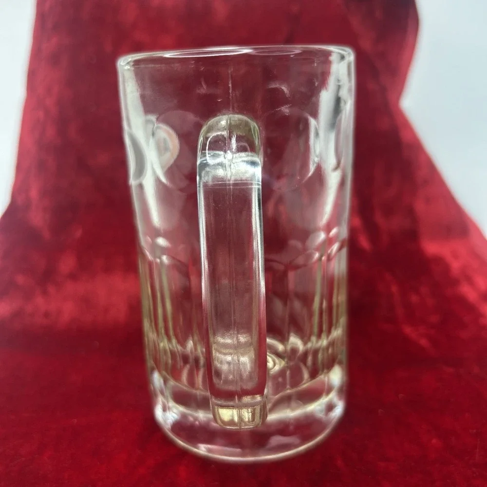VTG 90s‎ A&W Root Beer Mug 6'' Tall Dimple Ribbed Thick Heavy Glass Big Handle